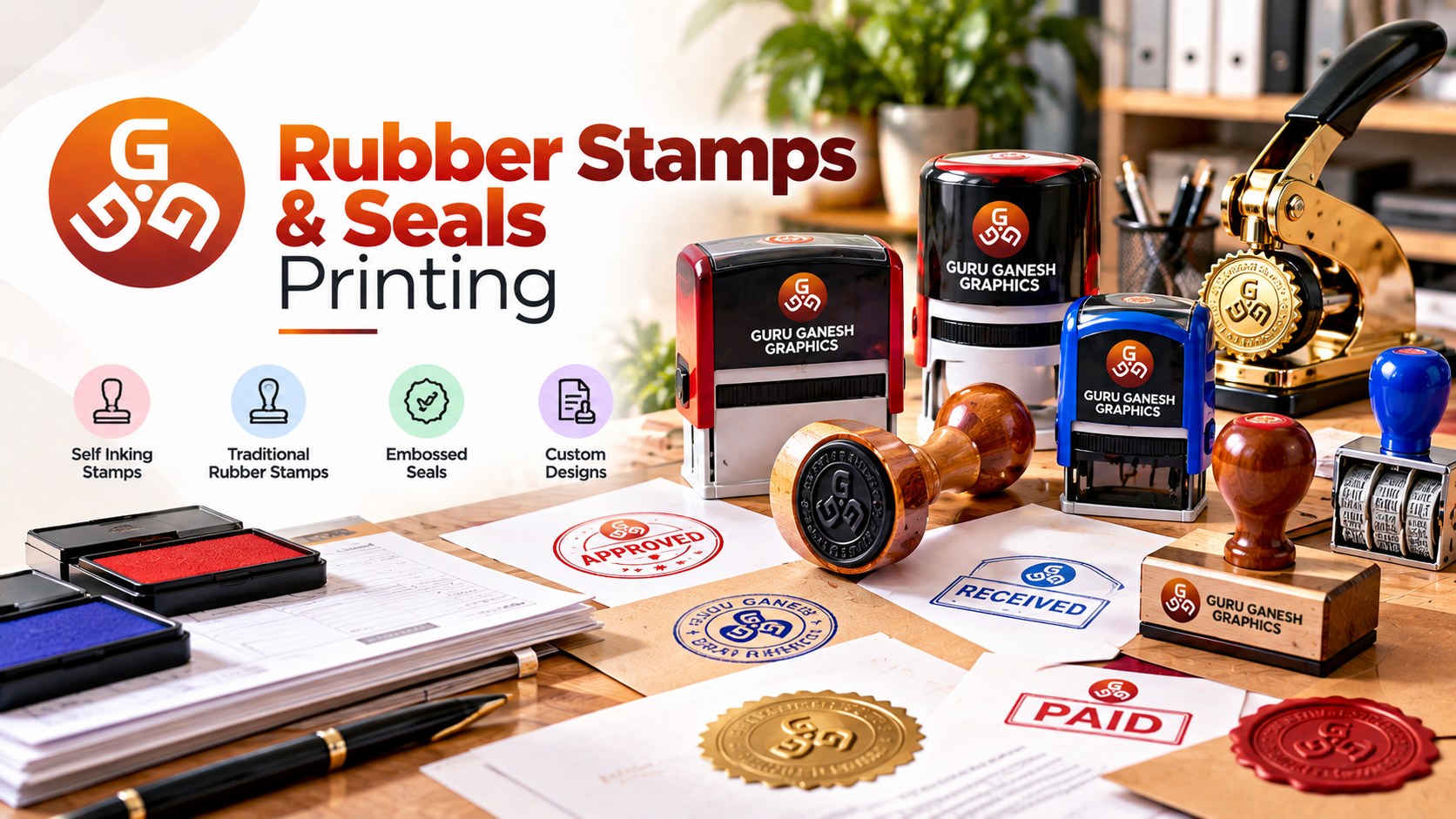 Rubber stamps and seals